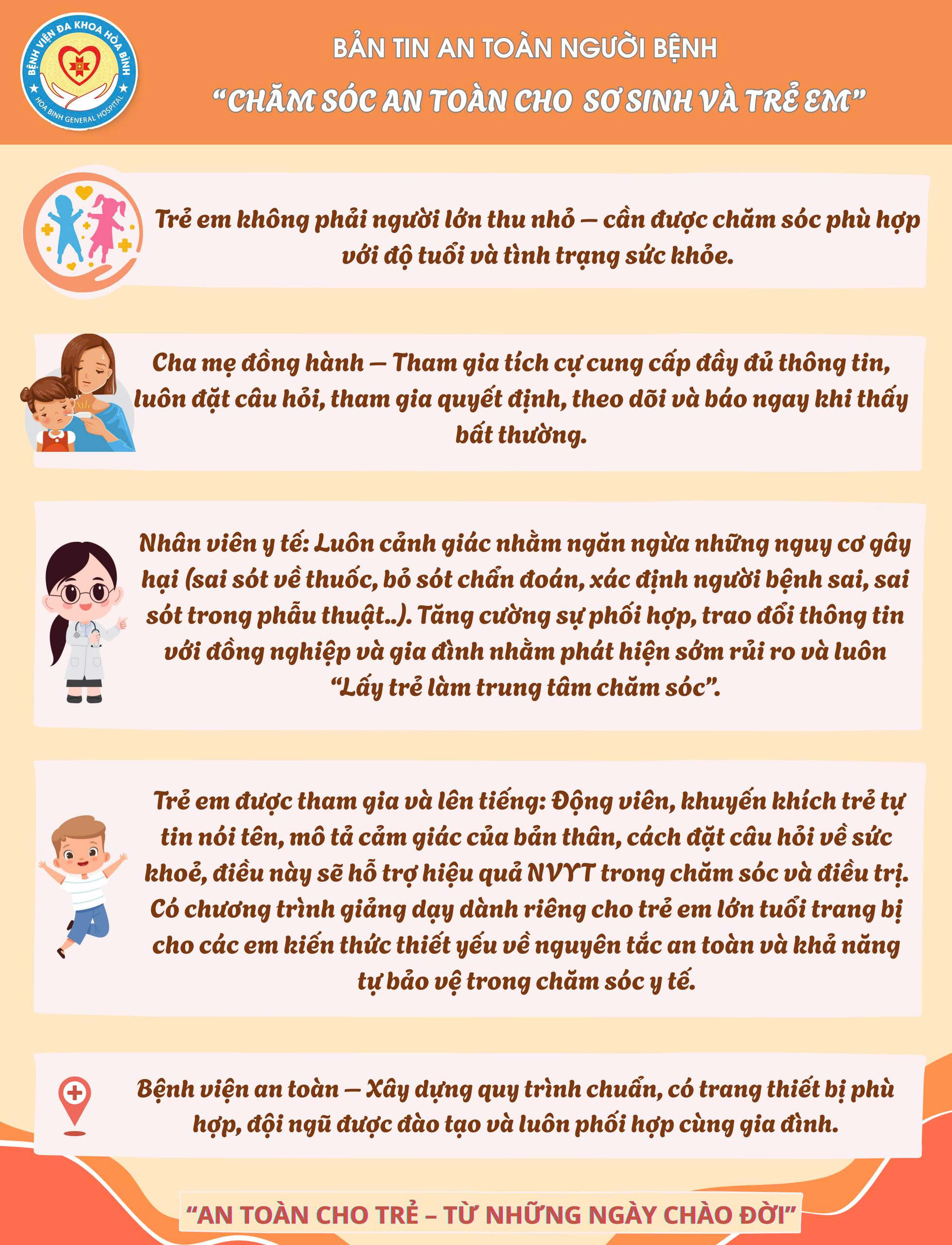  Bản tin an toàn người bệnh: Chăm sóc an toàn cho sơ sinh và trẻ em